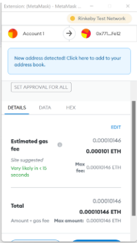 Imagen 2: transacción Metamask SetApprovalForAll
